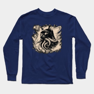 Vintage Lovecraft cat Long Sleeve T-Shirt